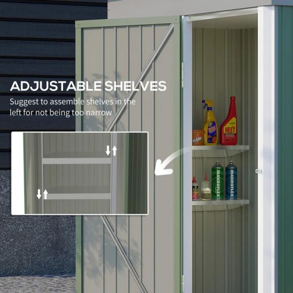Casuta/magazie/sopron de gradina pentru depozitare unelte, otel, verde, 161x95x181 cm