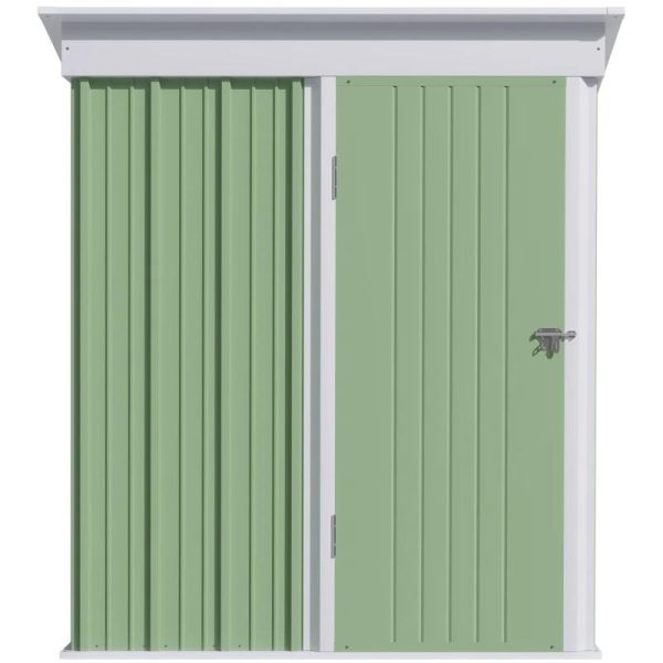 Casuta/magazie/sopron de gradina pentru depozitare unelte, otel, verde, 161x95x181 cm