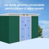 Casuta/magazie/sopron de gradina pentru depozitare unelte, otel, verde, 280x130x172 cm