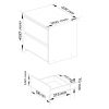Comoda/noptiera, placa laminata, 2 sertare, gri grafit, 40x35x40 cm