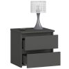 Comoda/noptiera, placa laminata, 2 sertare, gri grafit, 40x35x40 cm