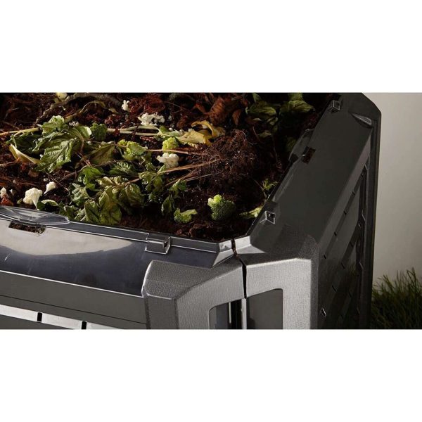 Compostor de gradina, 3 module, Module Compogreen, 1200 L,  negru, 198×71.9×82.6 cm, Prosperplast