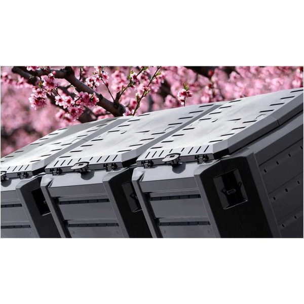 Compostor de gradina, 3 module, Module Compogreen, 1200 L,  negru, 198×71.9×82.6 cm, Prosperplast