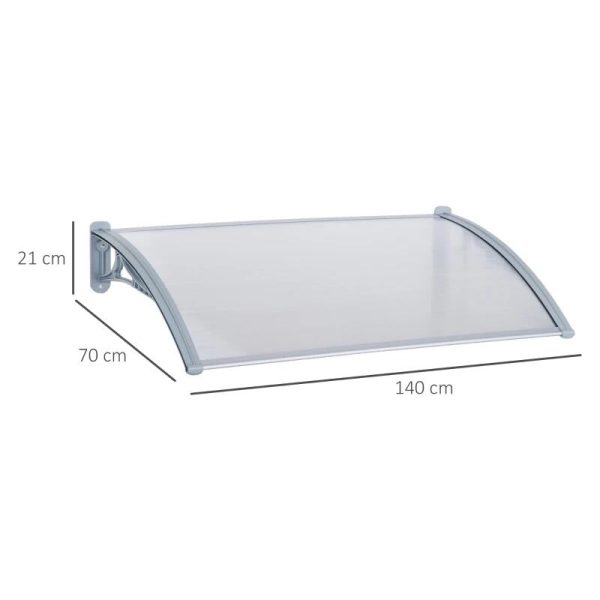Copertina marchiza, PVC si aluminiu, gri, 140x70x21 cm