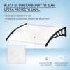 Copertina marchiza, policarbonat si aluminiu, transparent, 120x75x23 cm