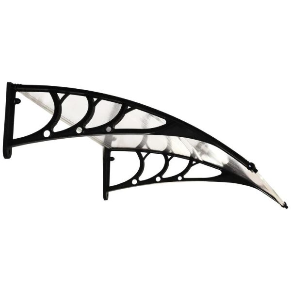 Copertina marchiza, policarbonat si aluminiu, transparent, 120x75x23 cm