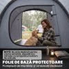 Cort camping, 2 persoane, impermeabil, tip tunel, cu vestibul, geanta, gri, 426x206x154 cm