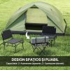 Cort camping, 2-3 persoane, impermeabil, cu geanta, verde, 205x275x135 cm