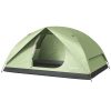 Cort camping, 2-3 persoane, impermeabil, cu geanta, verde, 205x275x135 cm