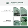 Cort camping, 2 persoane, cu geanta, verde, 206x185x120 cm