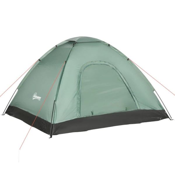 Cort camping, 2 persoane, cu geanta, verde, 206x185x120 cm