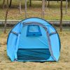 Cort camping, 2 persoane, impermeabil, tip igloo, cu husa, albastru deschis, 220x108x110 cm