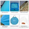 Cort camping, 2 persoane, impermeabil, tip igloo, cu husa, albastru deschis, 220x108x110 cm