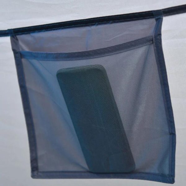 Cort camping, 2 persoane, impermeabil, tip igloo, cu husa, albastru deschis, 220x108x110 cm