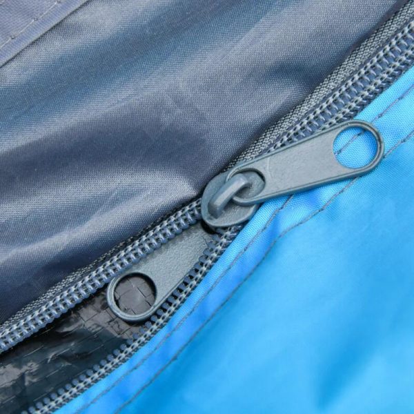 Cort camping, 2 persoane, impermeabil, tip igloo, cu husa, albastru deschis, 220x108x110 cm