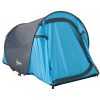Cort camping, 2 persoane, impermeabil, tip igloo, cu husa, albastru deschis, 220x108x110 cm
