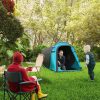 Cort camping, 2 persoane, impermeabil, tip igloo, cu husa, albastru deschis, 220x108x110 cm