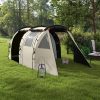 Cort camping, 4-5 persoane, impermeabil, cu vestibul, husa, kaki, 460x230x180 cm
