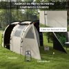 Cort camping, 4-5 persoane, impermeabil, cu vestibul, husa, kaki, 460x230x180 cm