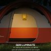 Cort camping, 5-6 persoane, impermeabil, cu copertina, ferestre, geanta, portocaliu, 550x300x198 cm