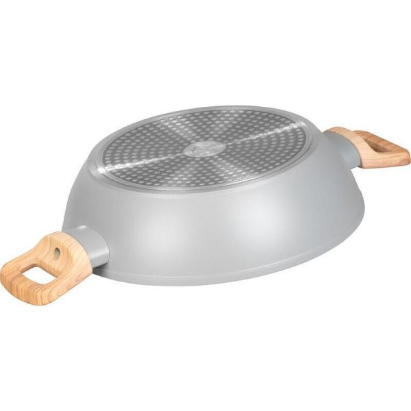 Cratita ceramica cu capac de sticla, manere lemn, 2.8 L, 26 cm, MagicHome Harmony