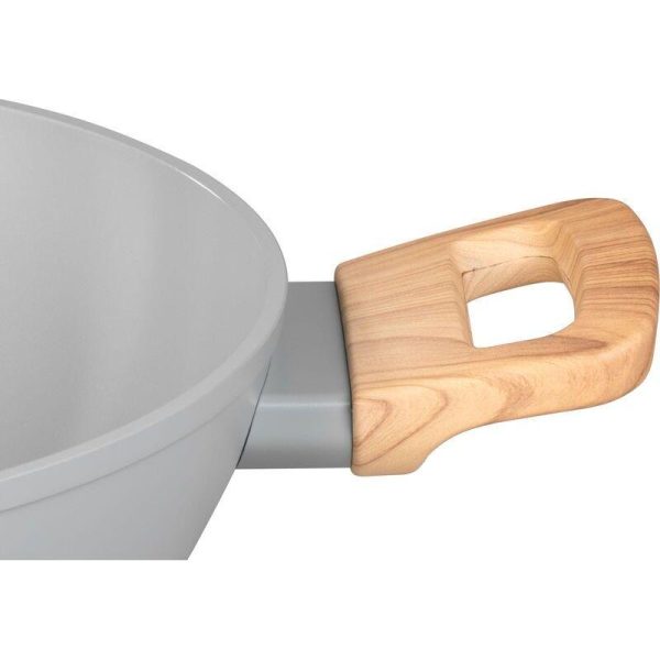 Cratita ceramica cu capac de sticla, manere lemn, 2.8 L, 26 cm, MagicHome Harmony