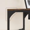 Cuier de perete cu raft, Artool, 8 carlige, otel, pal, negru si maro rustic, 40x24x24 cm