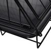 Cusca pentru caine, metal, plastic, cu maner transport, pliabila, negru, 48x76x55 cm