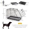 Cusca pentru caine, metal, plastic, cu maner transport, pliabila, negru, 48x76x55 cm
