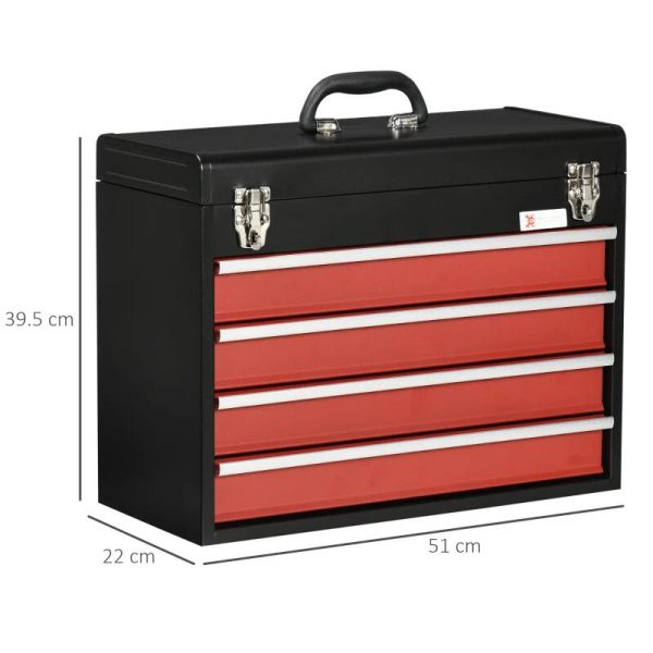 Cutie scule, metalica, 4 sertare, max 18 kg, 51x22x39.5 cm