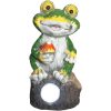 Decoratiune gradina, beton, lampa solara, broasca, 2xLED, 9.5x9x19 cm, Strend Pro