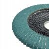 Disc lamelar cu lamele rotunjite peste margine pentru slefuirea sudurilor de colt si a zonelor greu accesibile, 125 mm, granulatie P60, inox, Germaflex
