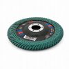 Disc lamelar cu lamele rotunjite peste margine pentru slefuirea sudurilor de colt si a zonelor greu accesibile, 125 mm, granulatie P60, inox, Germaflex
