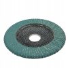 Disc lamelar cu lamele rotunjite peste margine pentru slefuirea sudurilor de colt si a zonelor greu accesibile, 125 mm, granulatie P80, inox, Germaflex