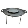 Disc pentru gratar, fonta, tip grill, cu picioare, set 4 piese, 49.5 cm