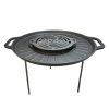 Disc pentru gratar, fonta, tip grill, cu picioare, set 4 piese, 49.5 cm