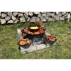 Disc pentru gratar, fonta, tip grill, cu picioare, set 4 piese, 49.5 cm