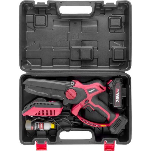 Drujba electrica pentru crengi, cu acumulator 2 Ah, incarcator, 20V Li-ion, motor fara perii, geanta, 15 cm, Worcraft
