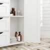Dulap baie, Artool, MDF, 2 rafturi, 4 sertare, 1 usa, alb, 55x30x82 cm