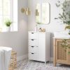 Dulap baie, Artool, MDF, 2 rafturi, 4 sertare, 1 usa, alb, 55x30x82 cm