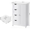 Dulap baie, Artool, MDF, 2 rafturi, 4 sertare, 1 usa, alb, 55x30x82 cm