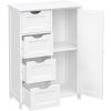 Dulap baie, Artool, MDF, 2 rafturi, 4 sertare, 1 usa, alb, 55x30x82 cm