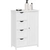 Dulap baie, Artool, MDF, 2 rafturi, 4 sertare, 1 usa, alb, 55x30x82 cm