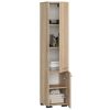 Dulap baie, placa laminata, 5 rafturi, 2 usi, stejar Sonoma, 30x30x140 cm