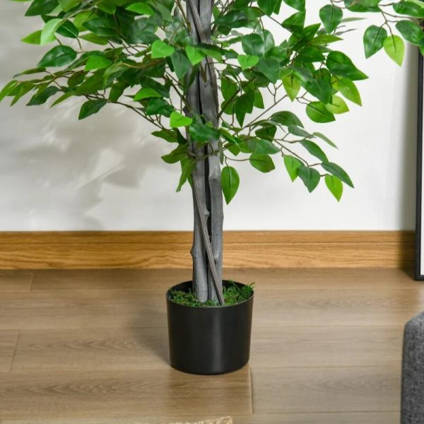 Planta artificiala, ficus cu ghiveci, verde, 135 cm