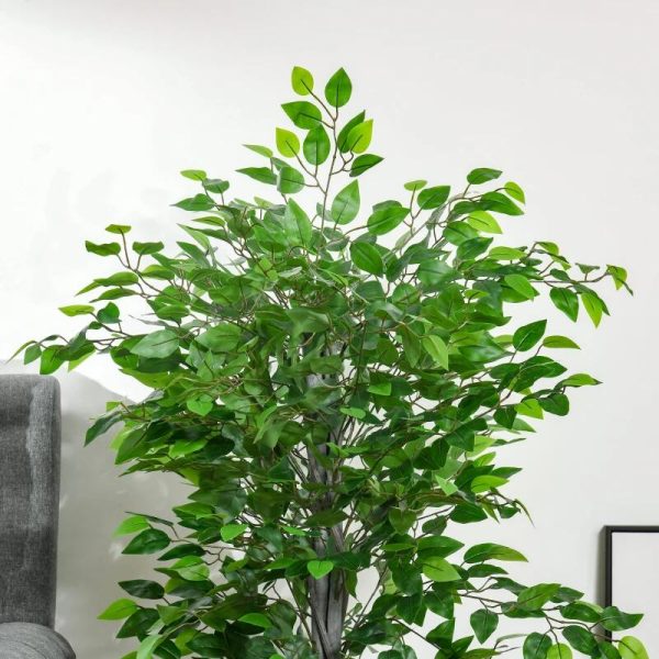 Planta artificiala, ficus cu ghiveci, verde, 135 cm