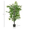 Planta artificiala, ficus cu ghiveci, verde, 135 cm