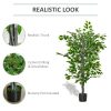 Planta artificiala, ficus cu ghiveci, verde, 135 cm