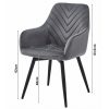 Scaun stil fotoliu bucatarie/living, Artool, Nana, rotativ, catifea bej inchis, picioare metal negru, 56x61x83.5 cm