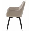 Scaun stil fotoliu bucatarie/living, Artool, Nana, rotativ, catifea bej inchis, picioare metal negru, 56x61x83.5 cm